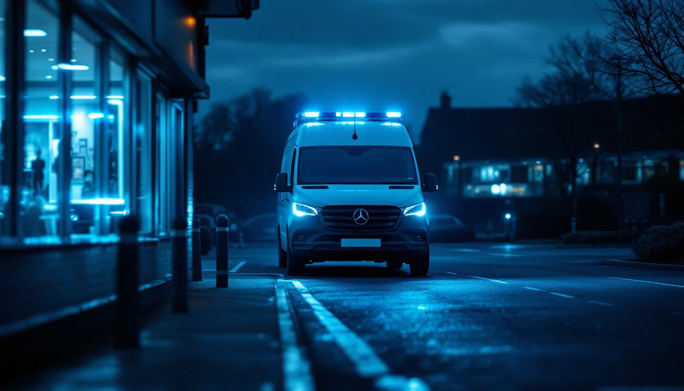 How Mobile Patrols Deter Crime — A Vistar Security patrol vehicle parked outside a Trowbridge retail park at dusk How Mobile Patrols Deter Crime — A Vistar Security patrol vehicle parked outside a Trowbridge retail park at dusk